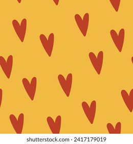 Seamless pattern of cute heart hand drawn background.Valentines day.Image for card,poster,print screen.Kawaii.Vector.illustration.