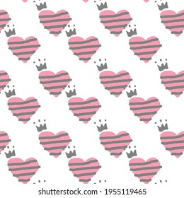Nahtlose Muster von süßem Herz, Vektorgrafik, Design für Druck, Hintergrund, Texture.Wallpaper und mehr.valentine Karte.