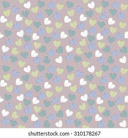 Seamless pattern with cute hearts. Colorful hearts on Valentine's day.
Vector image for your designs.