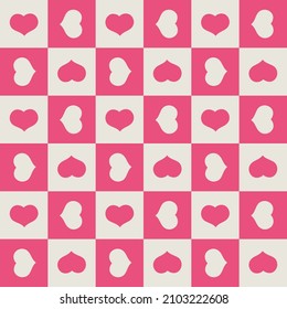 Seamless pattern cute hearts. Happy valentine's day. Vector illustration.
