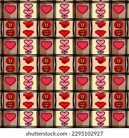 seamless pattern with cute hearts look a sweet candy 