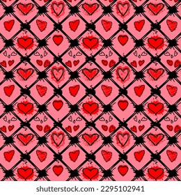 seamless pattern with cute hearts look a sweet candy 