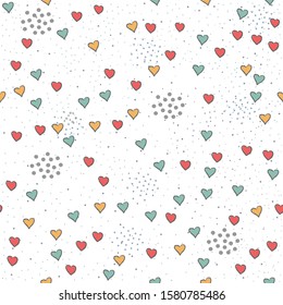 Seamless Pattern with Cute hearts on cute background