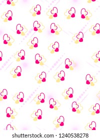 Seamless pattern with cute hearts. Vector ornament for Valentine's day. Romantic design with hearts. Valentine's day background.