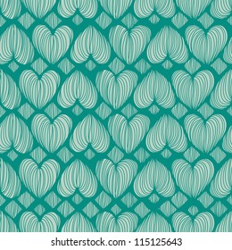 Seamless pattern with cute hearts for your design