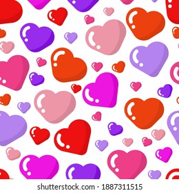 Seamless pattern with cute hearts,wrapping paper design,Vector seamless pattern with heart,Colorful cute heart,