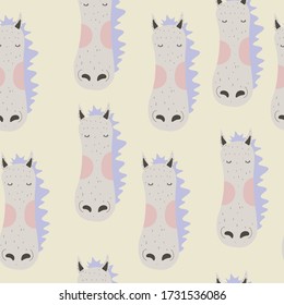 Seamless  pattern with the cute horse