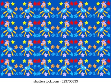 seamless pattern with cute horses
