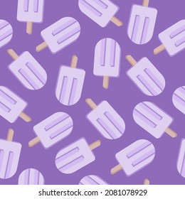 Seamless pattern cute ice cream. Seamless summer pattern with ice cream. Creative childish background. Perfect for kids apparel,fabric, textile, nursery decoration,wrapping paper. Vector Illustration