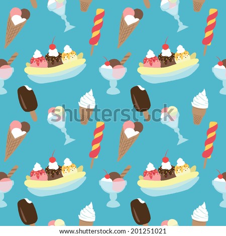 Seamless pattern with cute ice cream 2