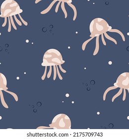 seamless pattern with cute jellyfish background