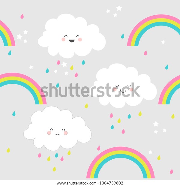 Vector De Stock Libre De Regalias Sobre Patron Sin Inconvenientes Con Bonitas Nubes1304739802