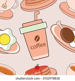 Patrón sin foco en el estilo lindo, kawaii y garabatos. Adecuado para tu diseño de productos como textiles, telas, papel de oficina, papel de pared, ropa, etc.