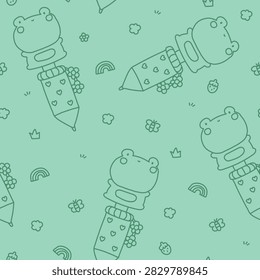 Seamless pattern cute kawaii