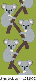 Seamless pattern with cute koala.