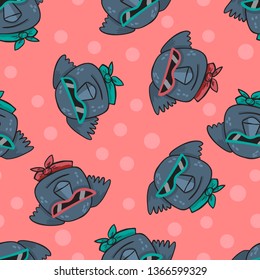 Seamless pattern with cute koala in sunglasses