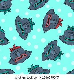 Seamless pattern with cute koala in sunglasses