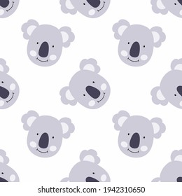 Seamless pattern with cute koalas for sewing baby clothes and printing on fabric. Koala wallpaper for printing on fabric, textiles and packaging paper.