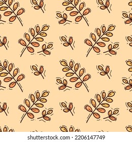 patrón impecable con hojas lindas. acogedor fondo otoñal. ilustración vectorial