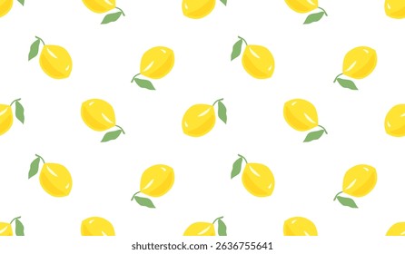 Seamless pattern with cute lemon.