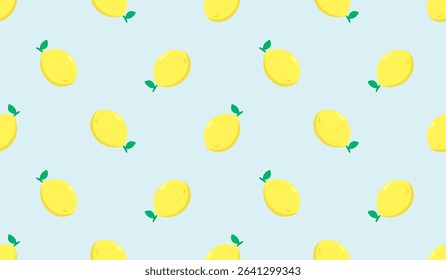 Seamless pattern with cute lemon.