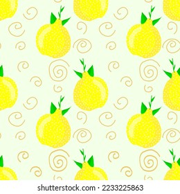A seamless pattern with a cute lemon. Good for any project.