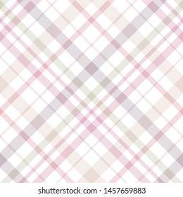 Seamless pattern in cute light pink and white colors for plaid, fabric, textile, clothes, tablecloth and other things. Vector image. 2
