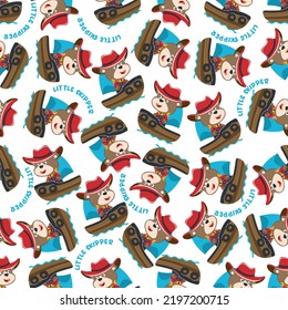 Seamless pattern with cute little bear the sailor, Cute Marine pattern for fabric, baby clothes, background, textile, wrapping paper and other decoration.