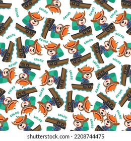 Seamless pattern with cute little bear the sailor, Cute Marine pattern for fabric, baby clothes, background, textile, wrapping paper and other decoration.