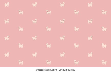 Seamless pattern with Cute little bologna. Dogs of different breeds. Side view. Flat Vector illustration isolated on white background