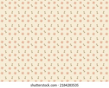 patrón impecable con pequeños arcos bonitos y flores pequeñas en la ilustración vectorial de fondo crema.