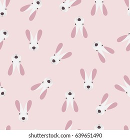 Seamless pattern with cute little bunny