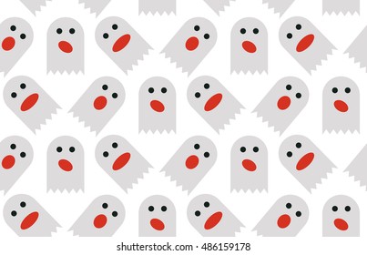 Seamless pattern of cute little cartoon ghosts. Pattern for paper, textile, game, web design.