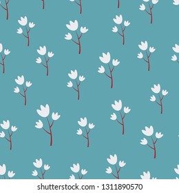 Seamless pattern with cute little flowers