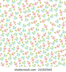 seamless pattern with cute little flowers. Vector