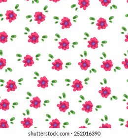 Seamless pattern with cute little flowers. Cute background with flowers. Vector illustration.