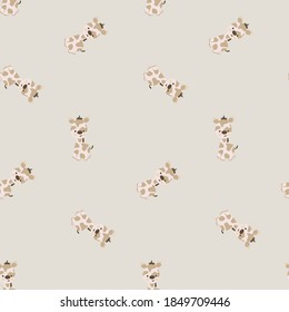 Seamless pattern with cute little giraffe. Flat background, Childish pattern. Baby shower.