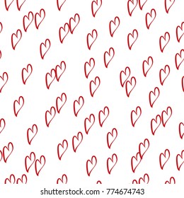 
Seamless pattern with cute little hearts on a white background vector illustration