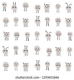 Seamless pattern with cute little monsters
