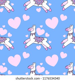 seamless pattern of Cute Llama