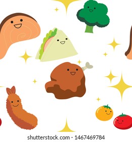 Seamless pattern of cute lunch box