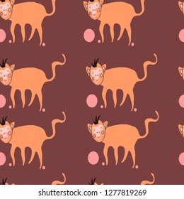 seamless pattern cute monkey vector