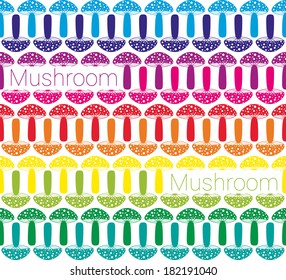Seamless pattern of cute mushroom
