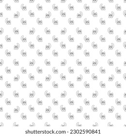 Seamless pattern with cute muzzle of magical cat3. Doodle vector illustration.