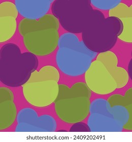 Seamless pattern with cute panda baby on color background. Kids vector pattern with kawaii animals.