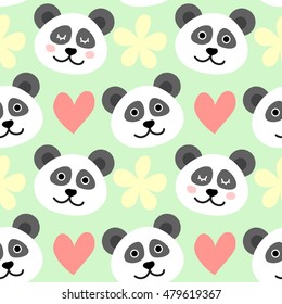 Vector Illustration Cute Baby Panda Set Stock Vector (Royalty Free ...