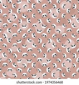 Seamless pattern with cute panda on color background. Funny asian animals. Card, postcards for kids. Flat vector illustration for fabric, textile, wallpaper, poster, gift wrapping paper.