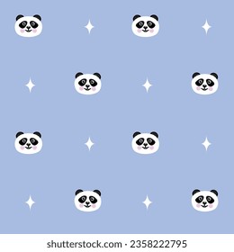 patrón transparente con pandas lindos