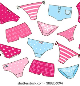 Seamless pattern with cute panties