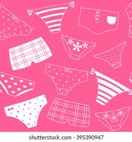 Seamless pattern with cute panties